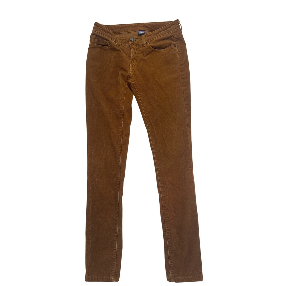 Patagonia Women Brown Organic Cotton Corduroy‎ Slim Straight Pants Size 25
